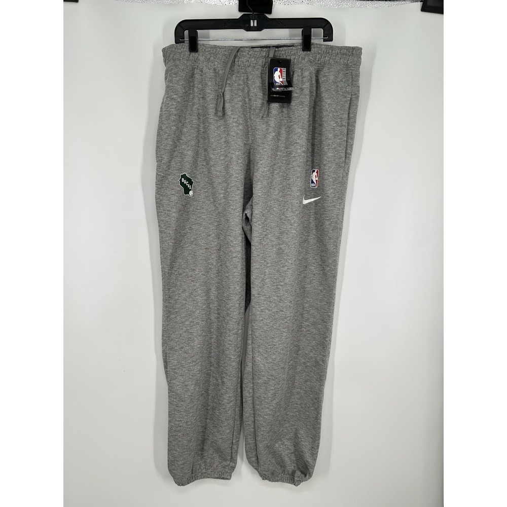 Milwaukee Bucks Nike Dri Fit Engineered Pants‎ Sweatpants Grey NBA Mens XXL 2XL